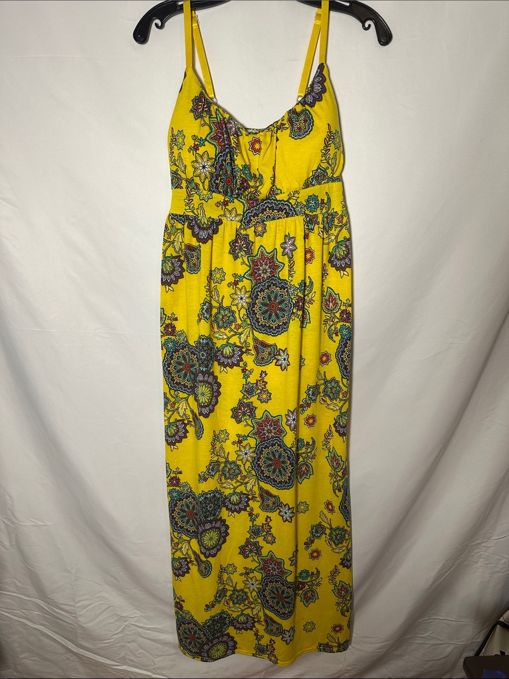 Allison Brittney Yellow floral Maxi Dress